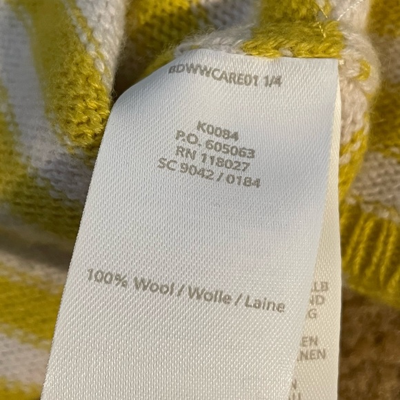 Boden mimosa yellow and white striped wool sweater with mock neck - Picture 6 of 16